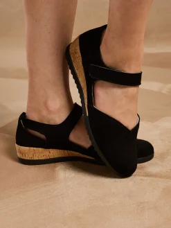 Femme Pédiconfort Babies à scratch semelle amovible