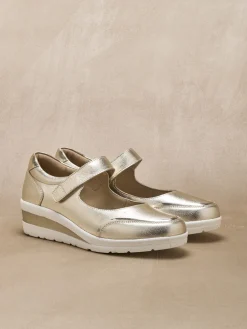 Femme Pédiconfort Babies cuir à scratch semelle compensée