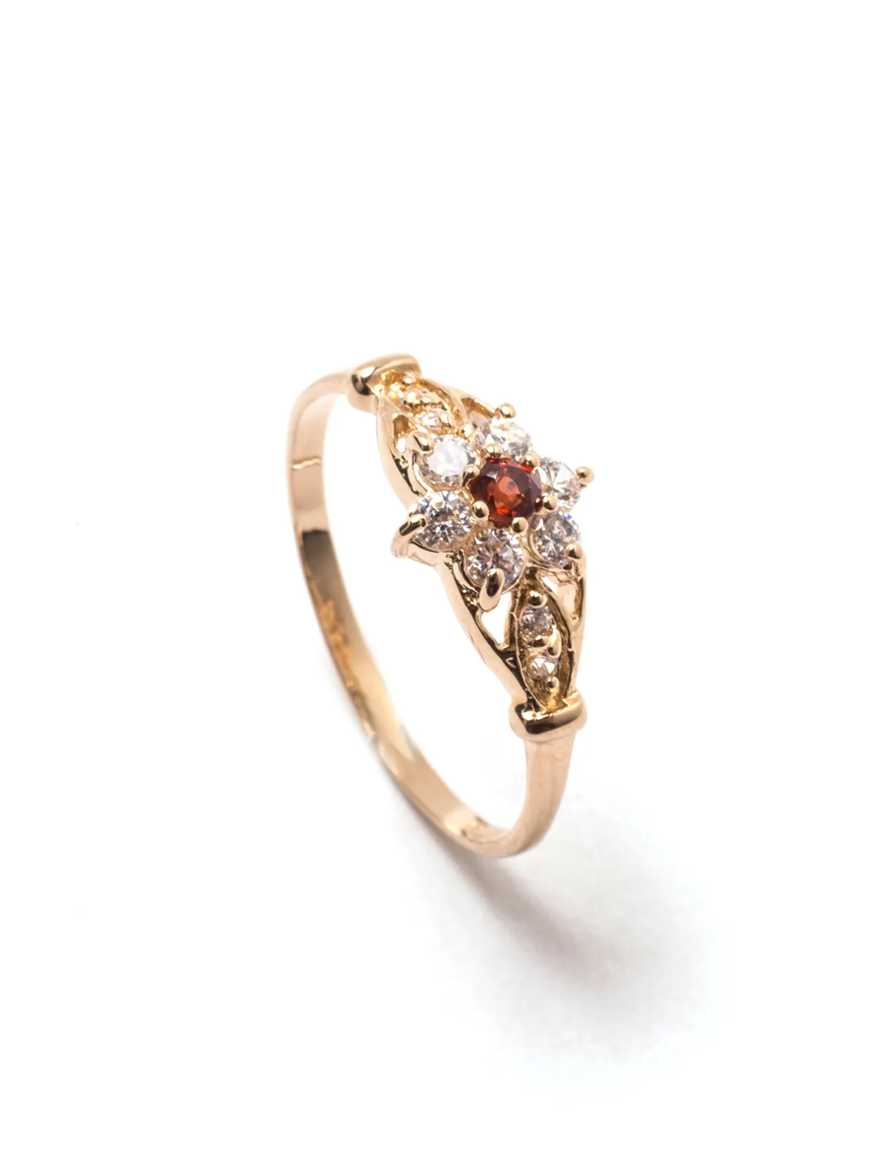 Femme Daxon Bague 2 tons grenat véritable