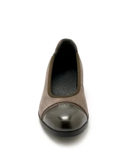 Femme Pédiconfort Ballerine cuir bout et talon vernis