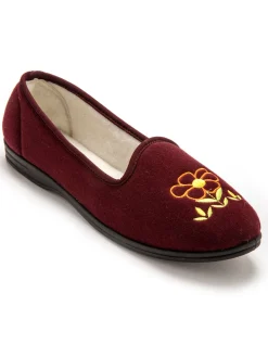 Femme Pédiconfort Ballerines brodées fleur largeur confort