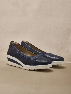 Femme Pédiconfort Ballerines compensées pourtour élastiqué