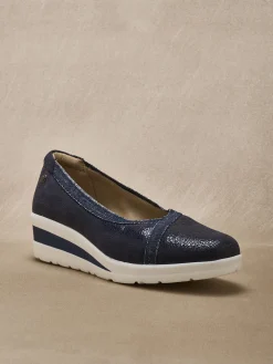 Femme Pédiconfort Ballerines compensées pourtour élastiqué