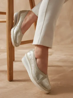 Femme Pédiconfort Ballerines compensées pourtour élastiqué