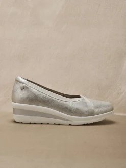 Femme Pédiconfort Ballerines compensées pourtour élastiqué