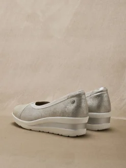 Femme Pédiconfort Ballerines compensées pourtour élastiqué