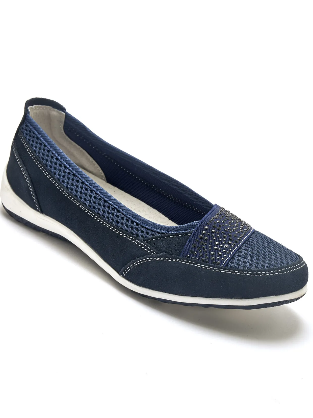 Femme Pédiconfort Ballerines cuir et textile aéré