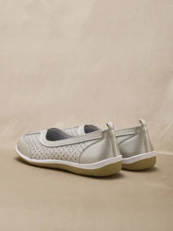 Femme Pédiconfort Ballerines dessus cuir perforé