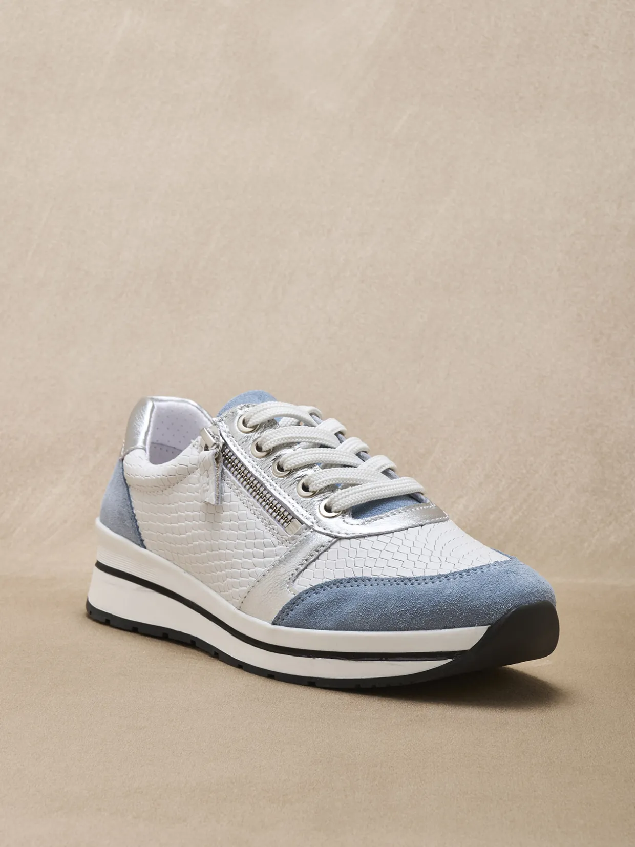 Femme Pédiconfort Baskets avec zip et lacets