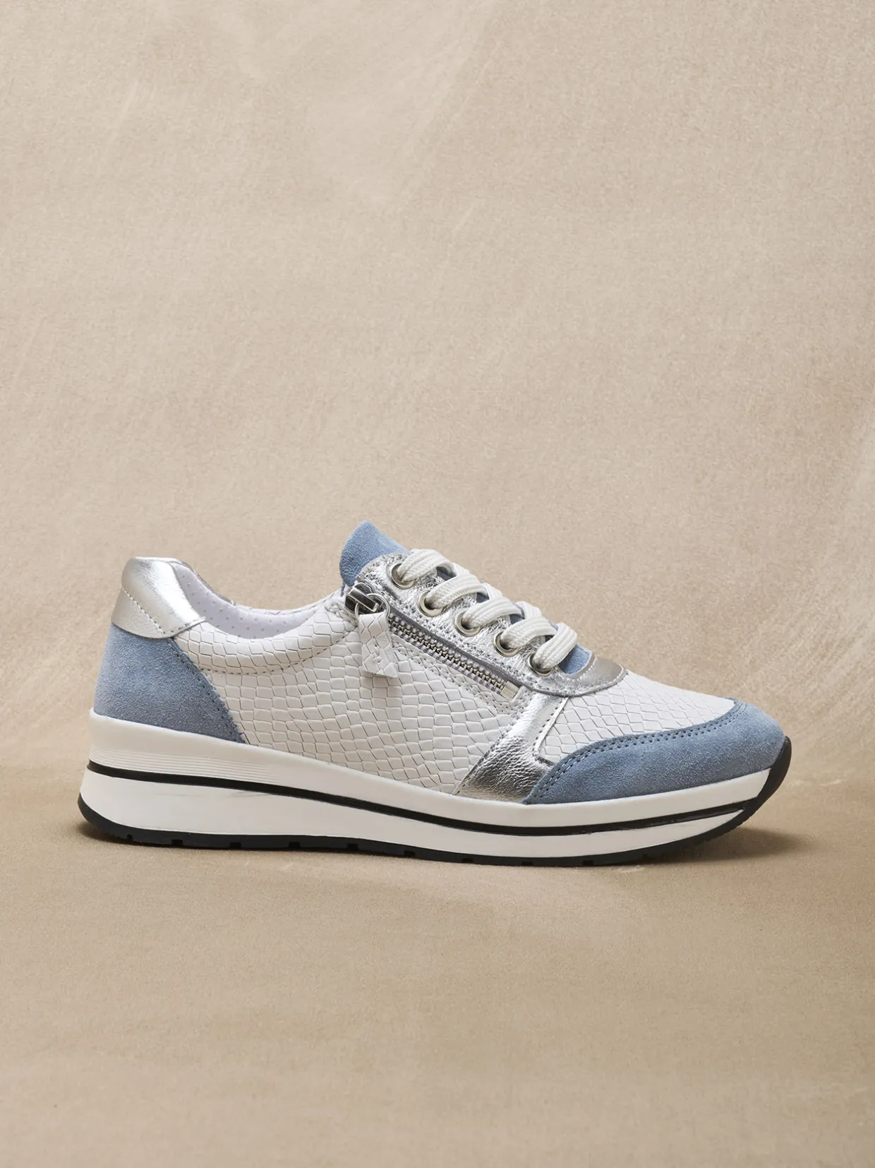 Femme Pédiconfort Baskets avec zip et lacets