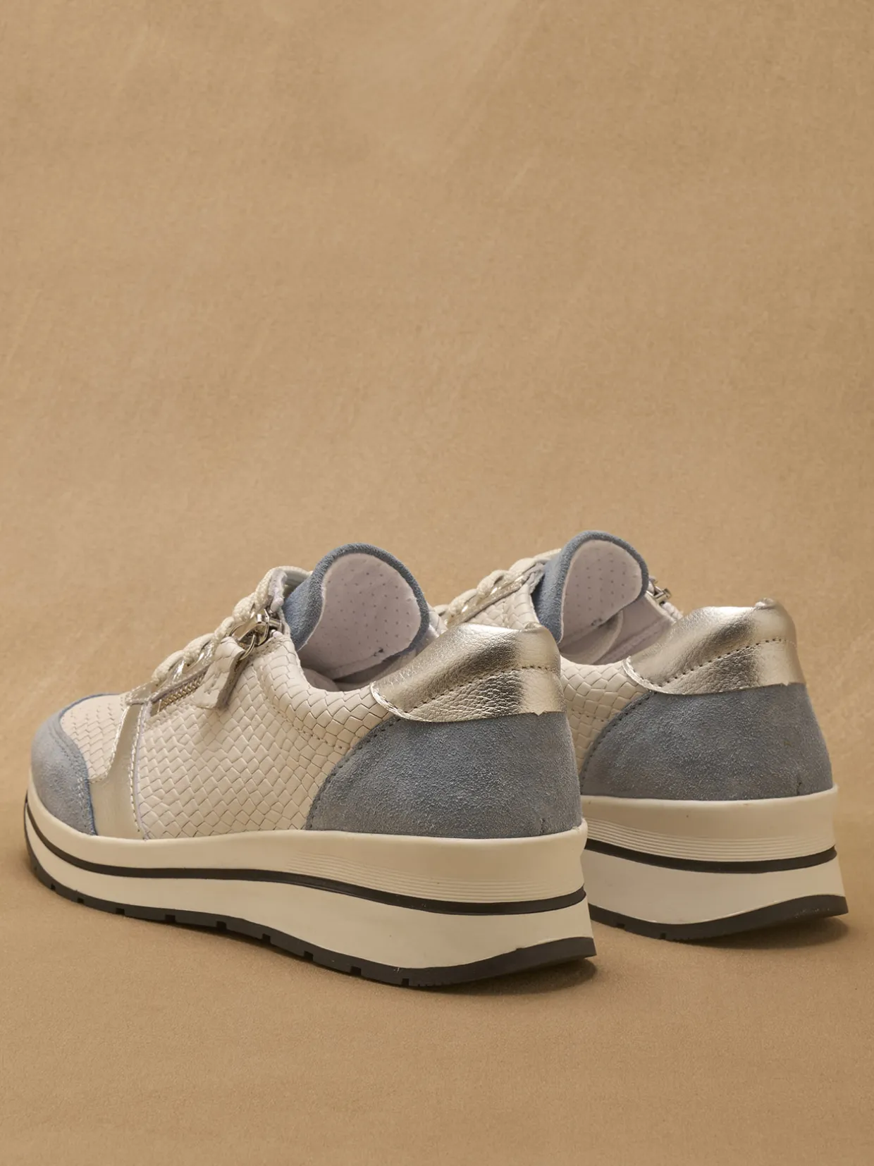 Femme Pédiconfort Baskets avec zip et lacets