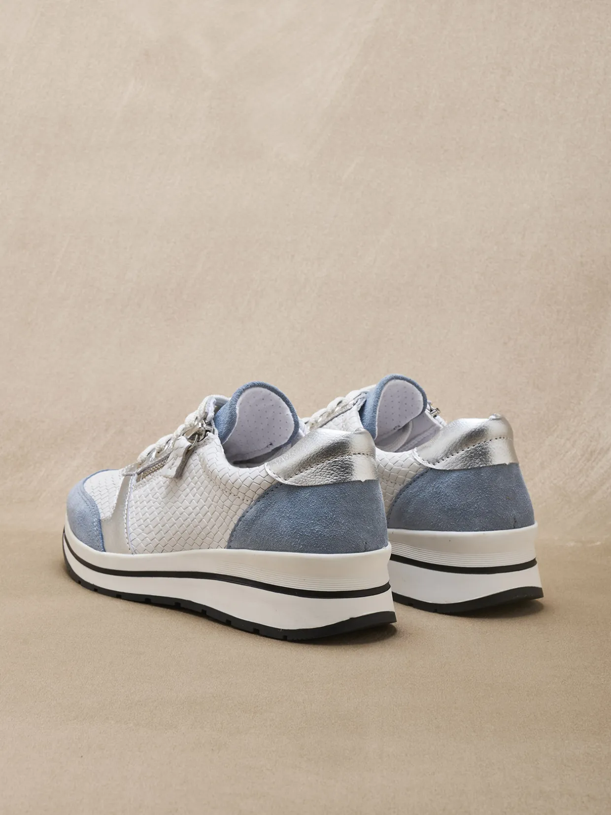 Femme Pédiconfort Baskets avec zip et lacets