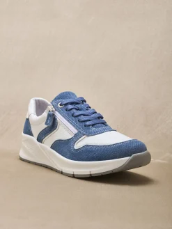 Femme Pédiconfort Baskets bicolores avec zip côté