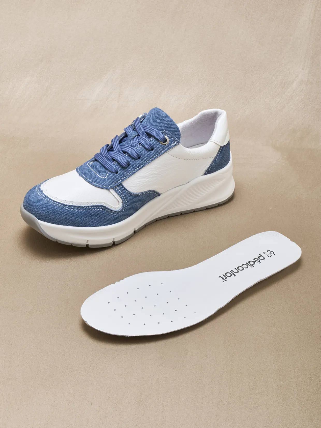 Femme Pédiconfort Baskets bicolores avec zip côté