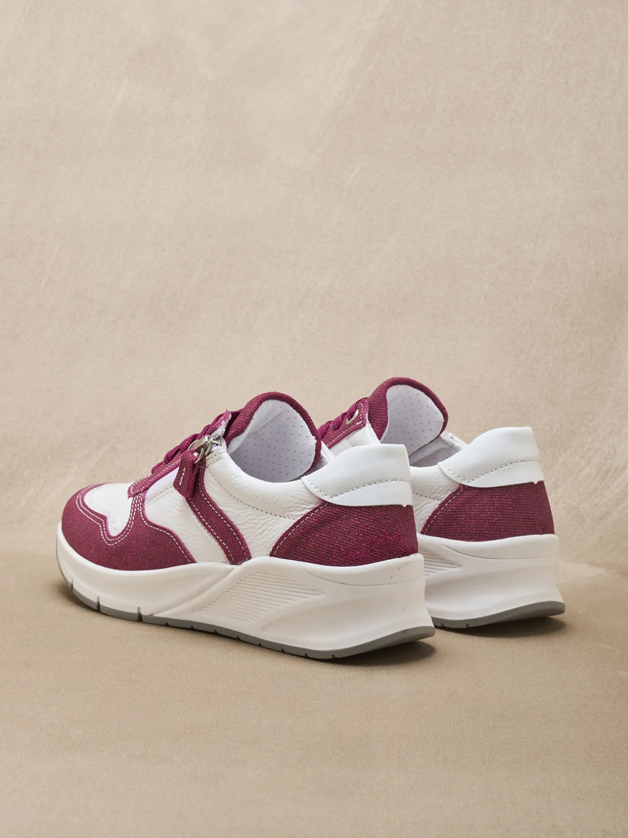 Femme Pédiconfort Baskets bicolores avec zip côté