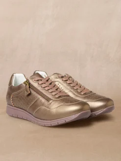 Femme Pédiconfort Baskets cuir à aérosemelle amovible