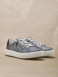 Femme Pédiconfort Baskets cuir avec zip et lacets