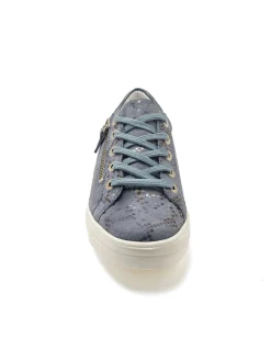 Femme Pédiconfort Baskets cuir avec zip et lacets