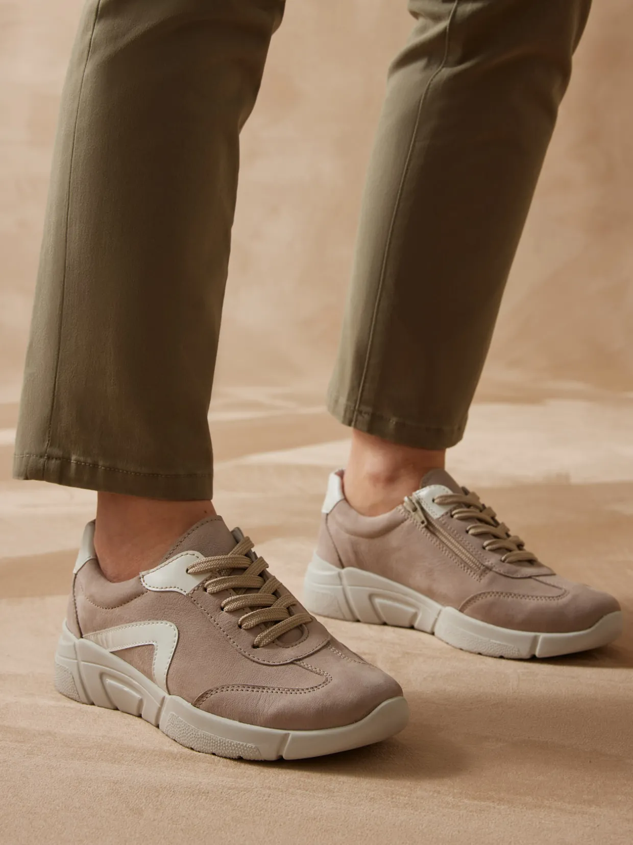 Femme Pédiconfort Baskets extra larges semelle amovible