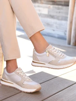 Femme Pédiconfort Baskets fantaisie zippées et lacées