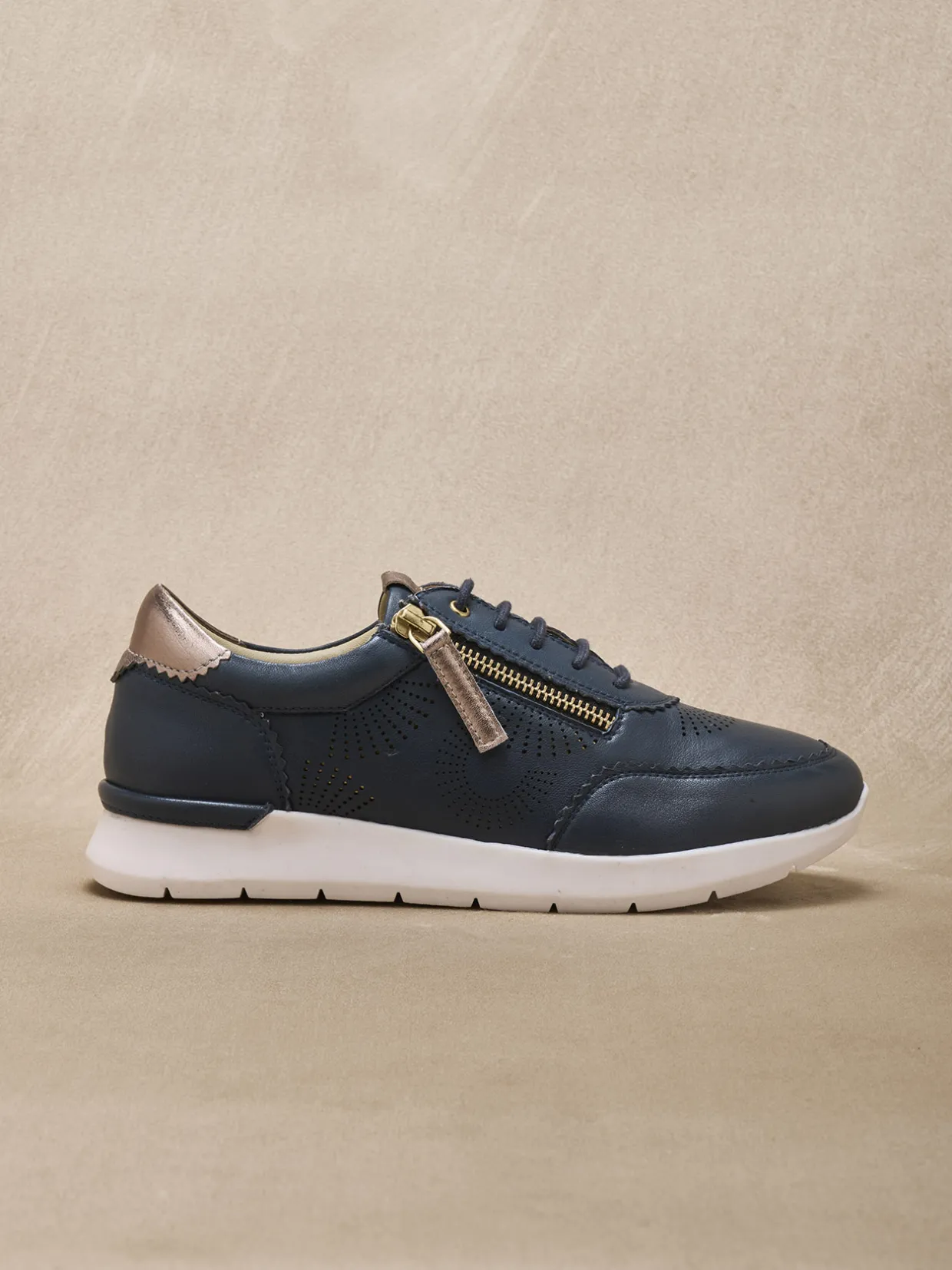 Femme Pédiconfort Baskets zip et lacets semelle amovible