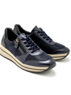 Femme Pédiconfort Baskets zip et lacets semelle amovible