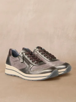 Femme Pédiconfort Baskets zip et lacets semelle amovible