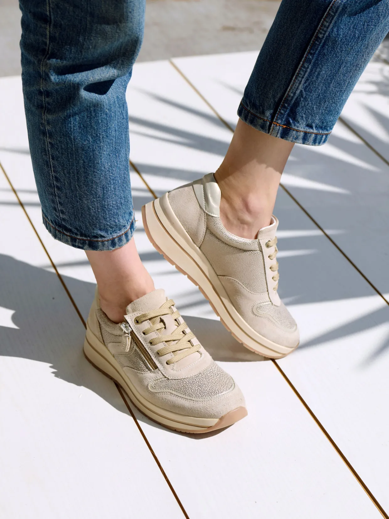 Femme Pédiconfort Baskets zippées à semelle amovible