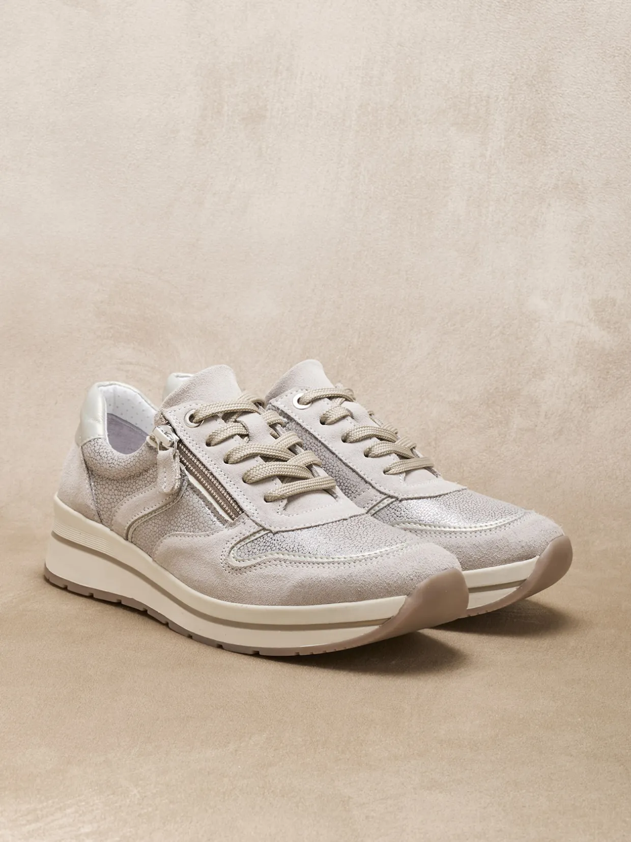 Femme Pédiconfort Baskets zippées à semelle amovible