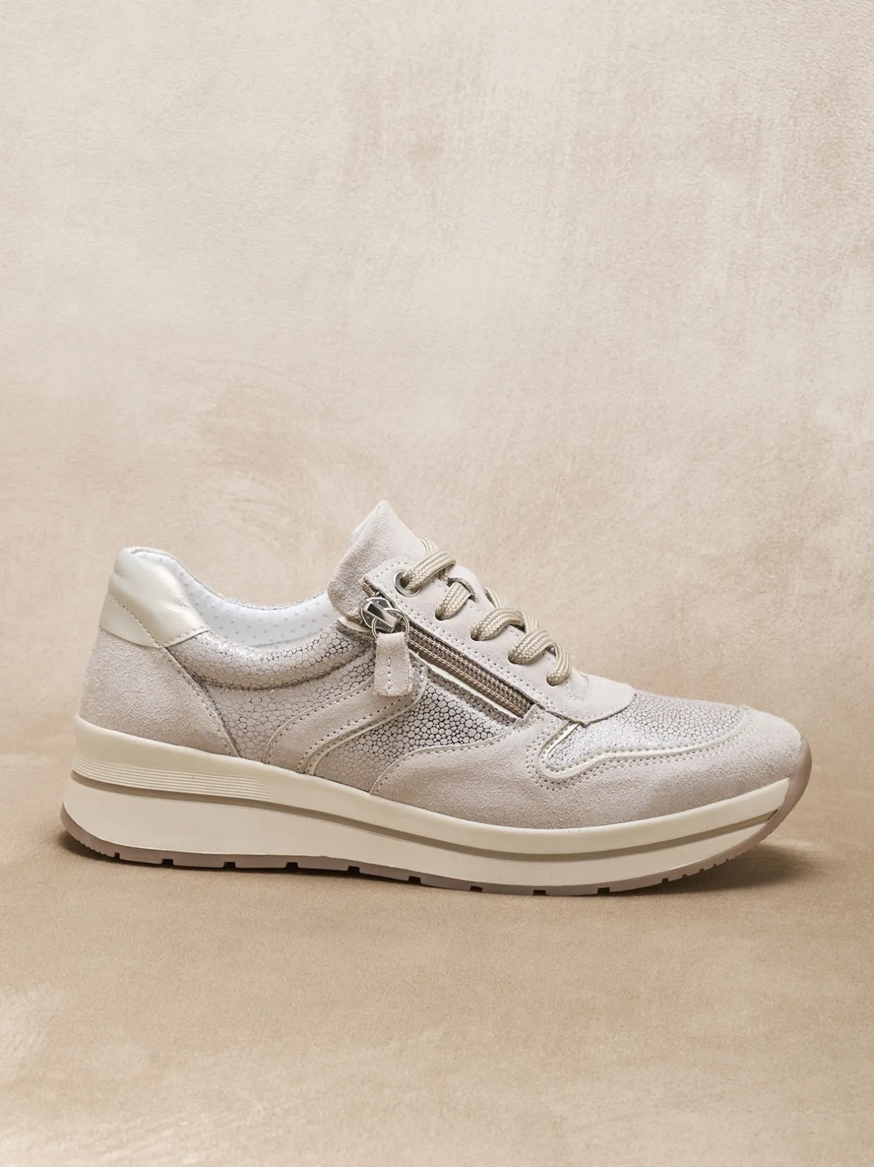 Femme Pédiconfort Baskets zippées à semelle amovible