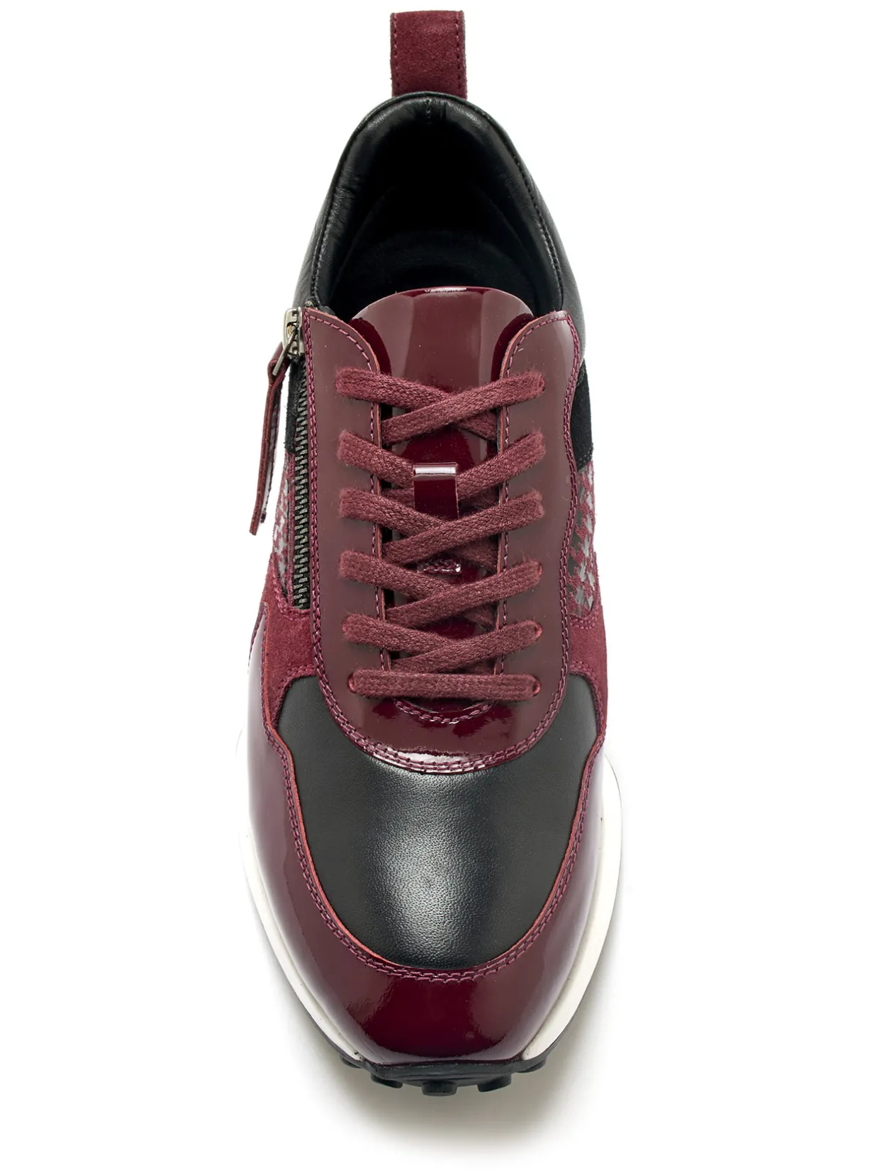 Femme Pédiconfort Baskets zippées cuir lisse et verni