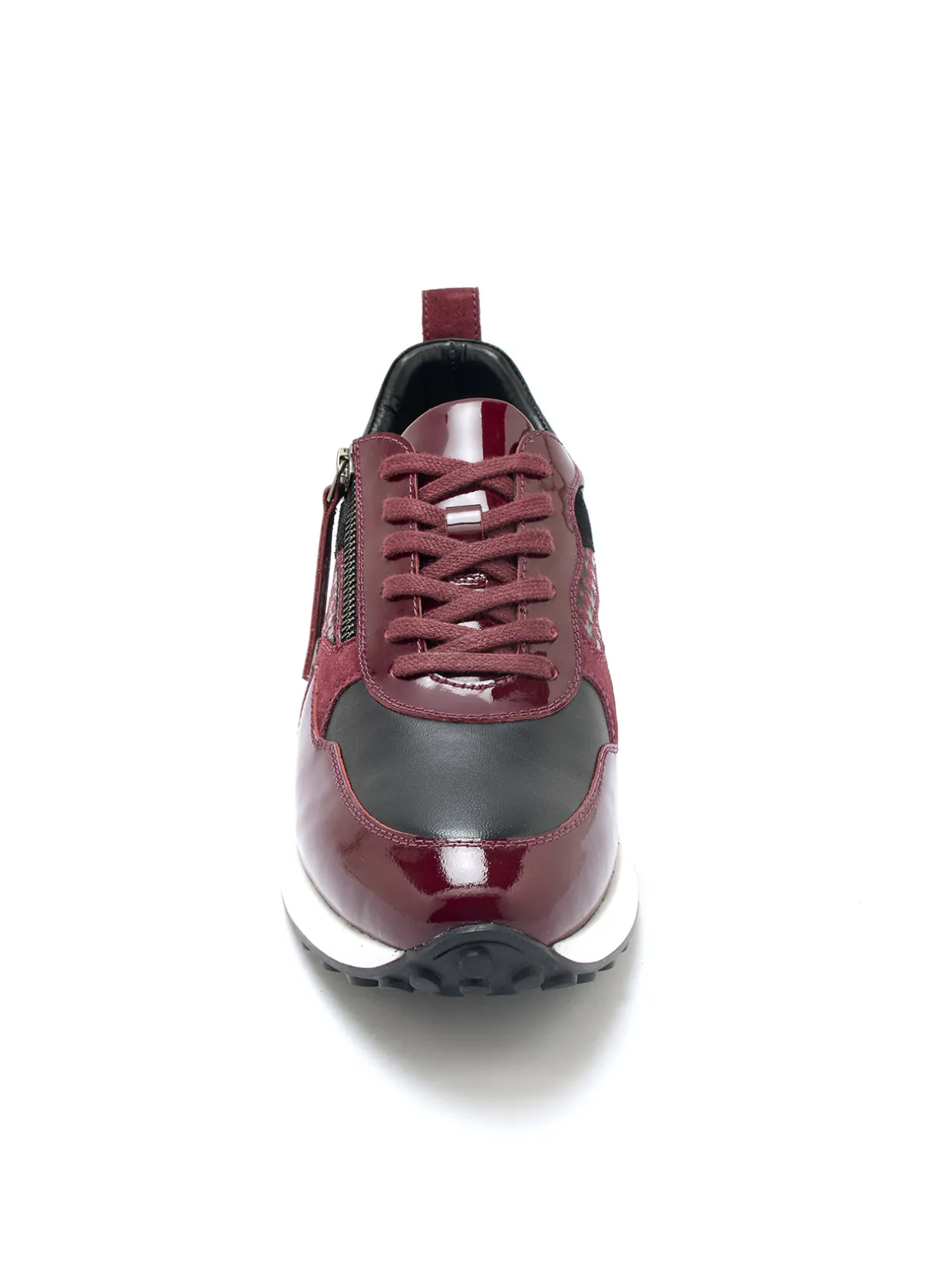 Femme Pédiconfort Baskets zippées cuir lisse et verni