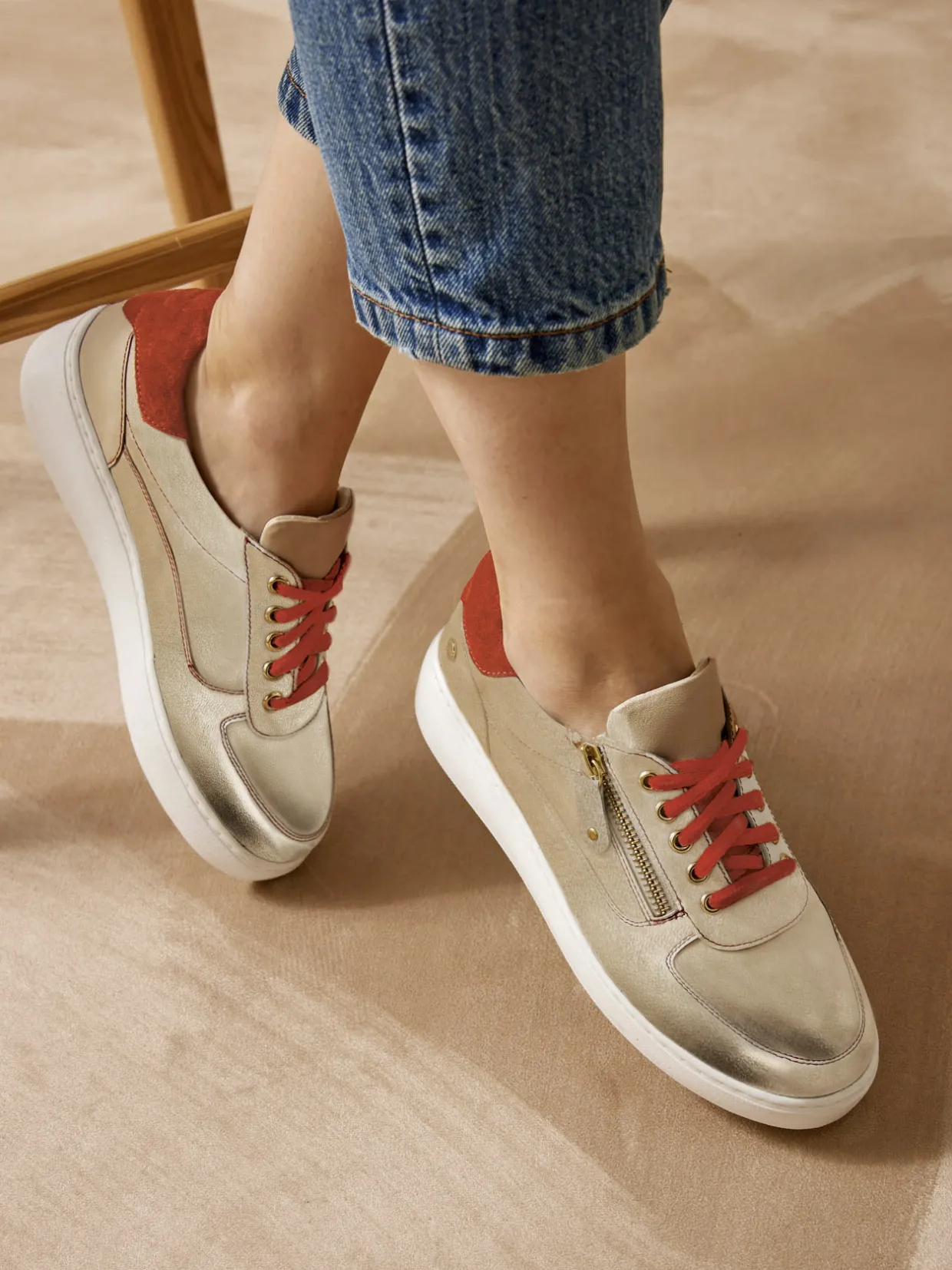 Femme Pédiconfort Baskets zippées et lacées