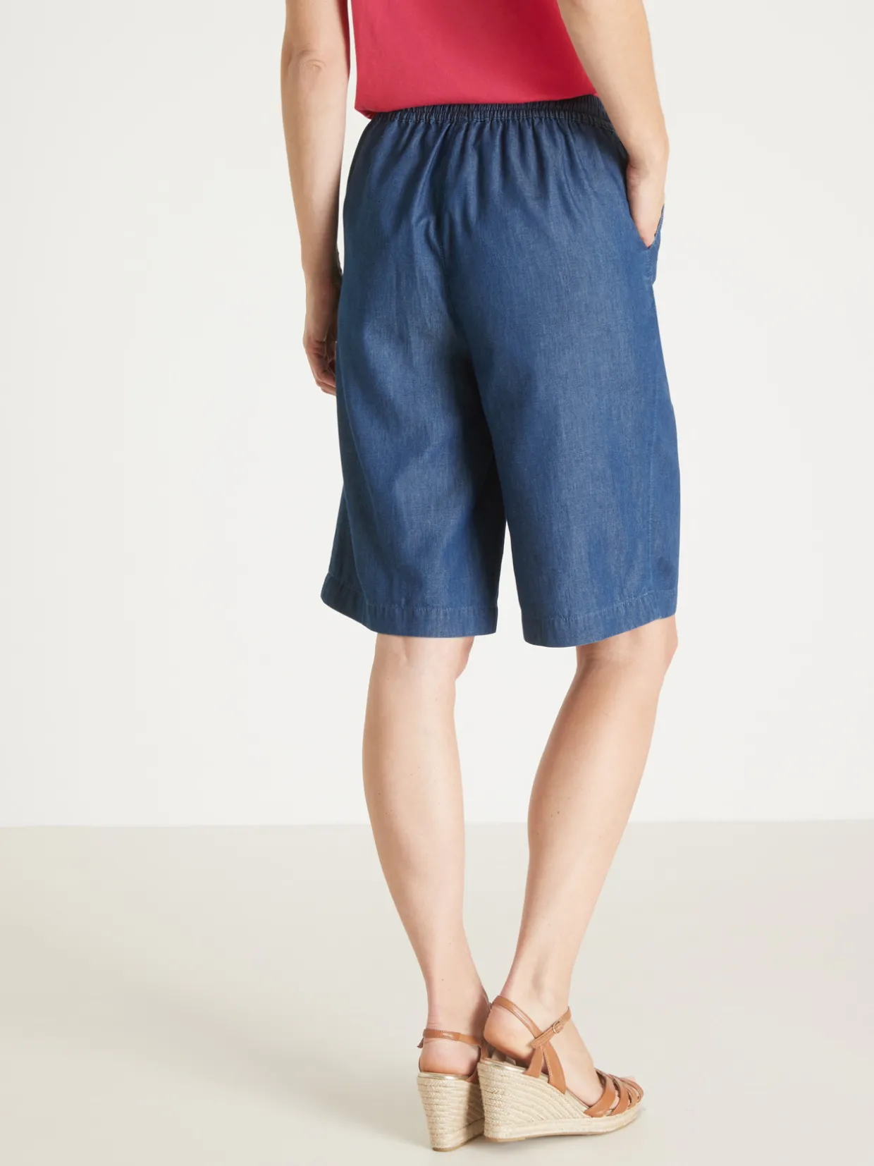 Femme Daxon Bermuda en chambray élastiqué