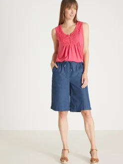Femme Daxon Bermuda en chambray élastiqué