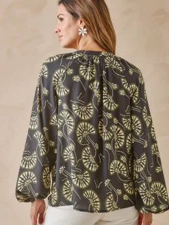 Femme Daxon Blouse à fronces manches longues