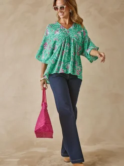 Femme Daxon Blouse ample en crêpe fluide