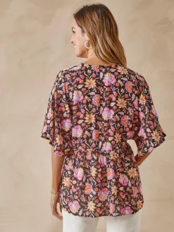Femme Daxon Blouse ample en crêpe fluide