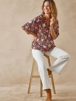 Femme Daxon Blouse ample en crêpe fluide