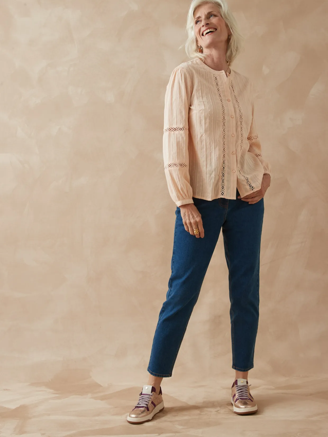 Femme Daxon Blouse avec jeu de macramé