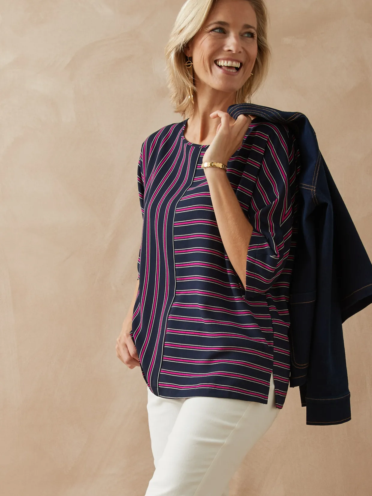 Femme Daxon Blouse crêpe manches chauve-souris