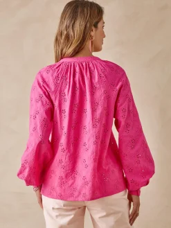 Femme Daxon Blouse en brooderie anglaise