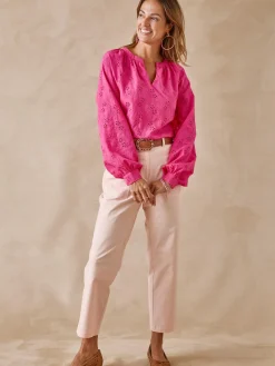 Femme Daxon Blouse en brooderie anglaise