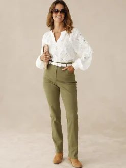 Femme Daxon Blouse en brooderie anglaise