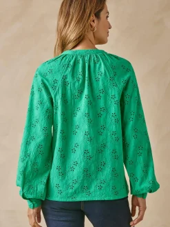 Femme Daxon Blouse en brooderie anglaise