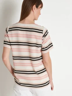 Femme Daxon Blouse en crêpe encolure ronde