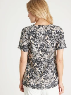 Femme Daxon Blouse en crêpe manches courtes