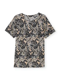 Femme Daxon Blouse en crêpe manches courtes