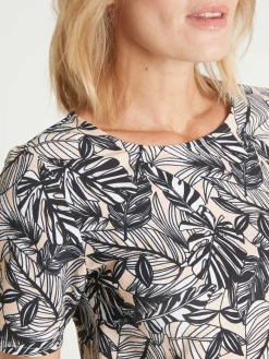Femme Daxon Blouse en crêpe manches courtes