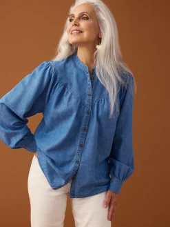 Femme Daxon Blouse en denim fluide